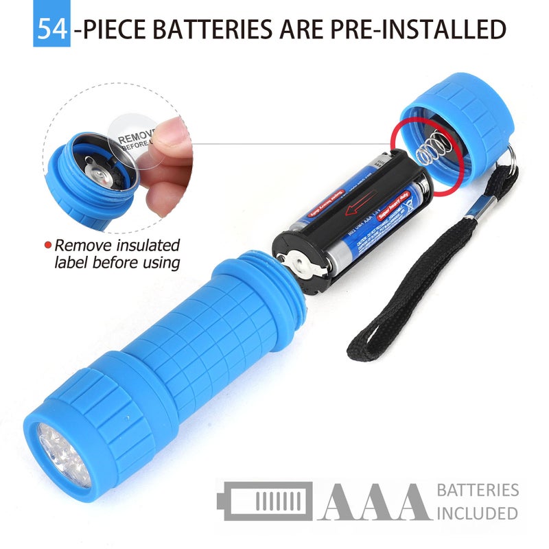 FASTPRO 18-Pack, 9-LED Mini Flashlight Set, AAA Batteries are Included and Pre-Installed, Perfect for Class Teaching, Camping, Wedding Favor - Image 5